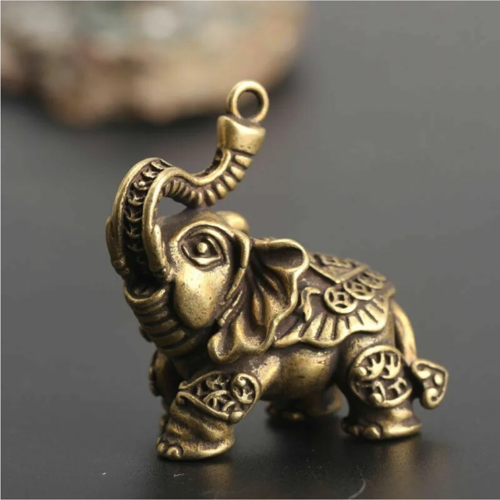 Brass elephant pendant